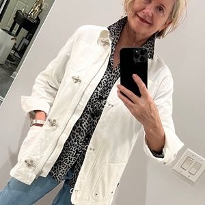 Lauren Marine Supply Division White Cotton Nautical Jacket Size S